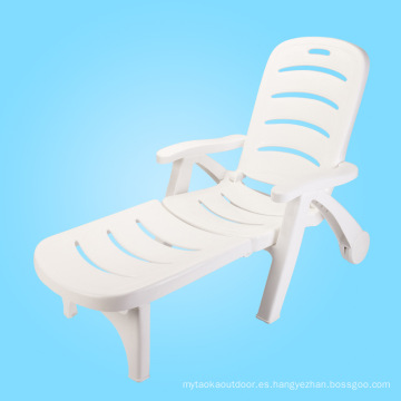 La mejor silla popular de Sun Beach con ruedas, Chaise Lounge con piscina, sillas de playa plasticas